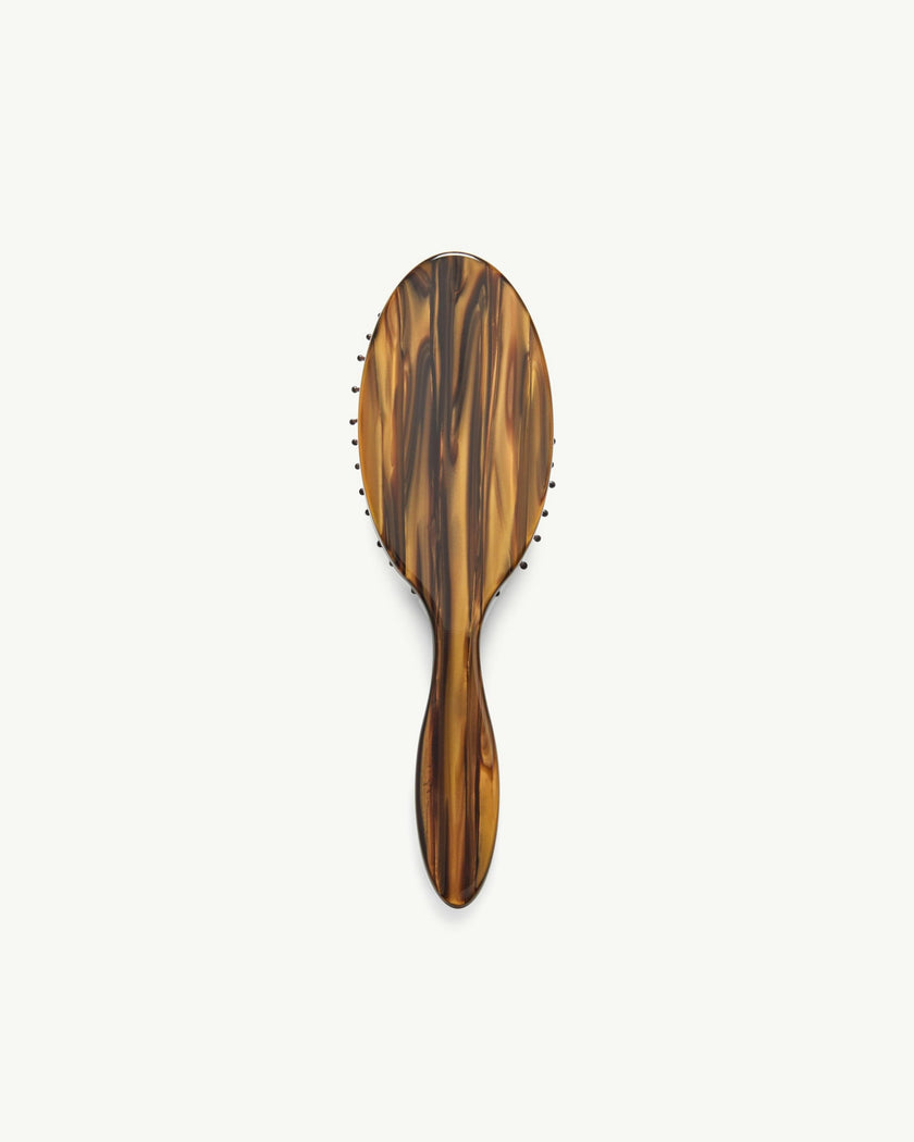 Travel Detangling Hair Brush in Tiger's Eye