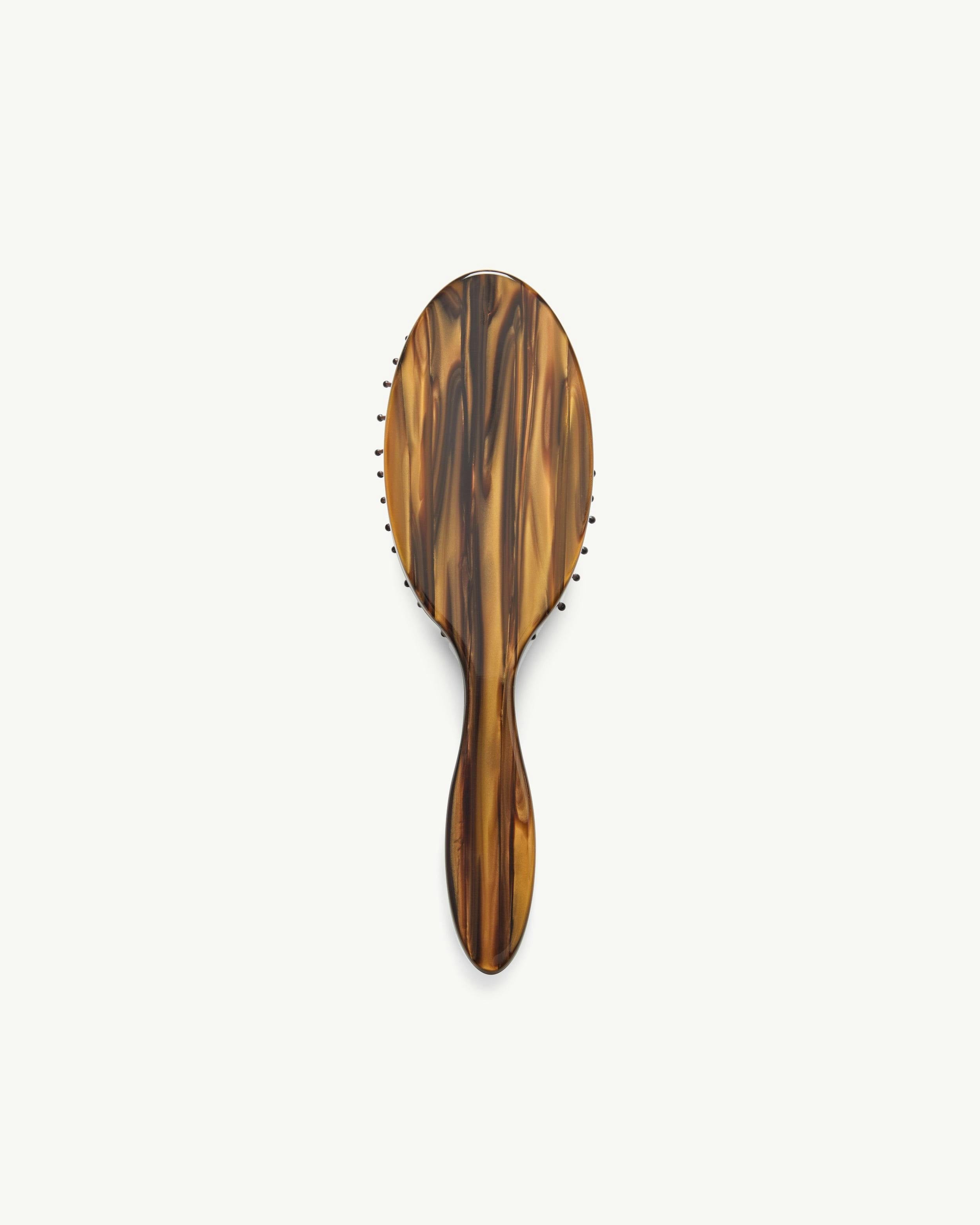Travel Detangling Hair Brush in Tiger's Eye