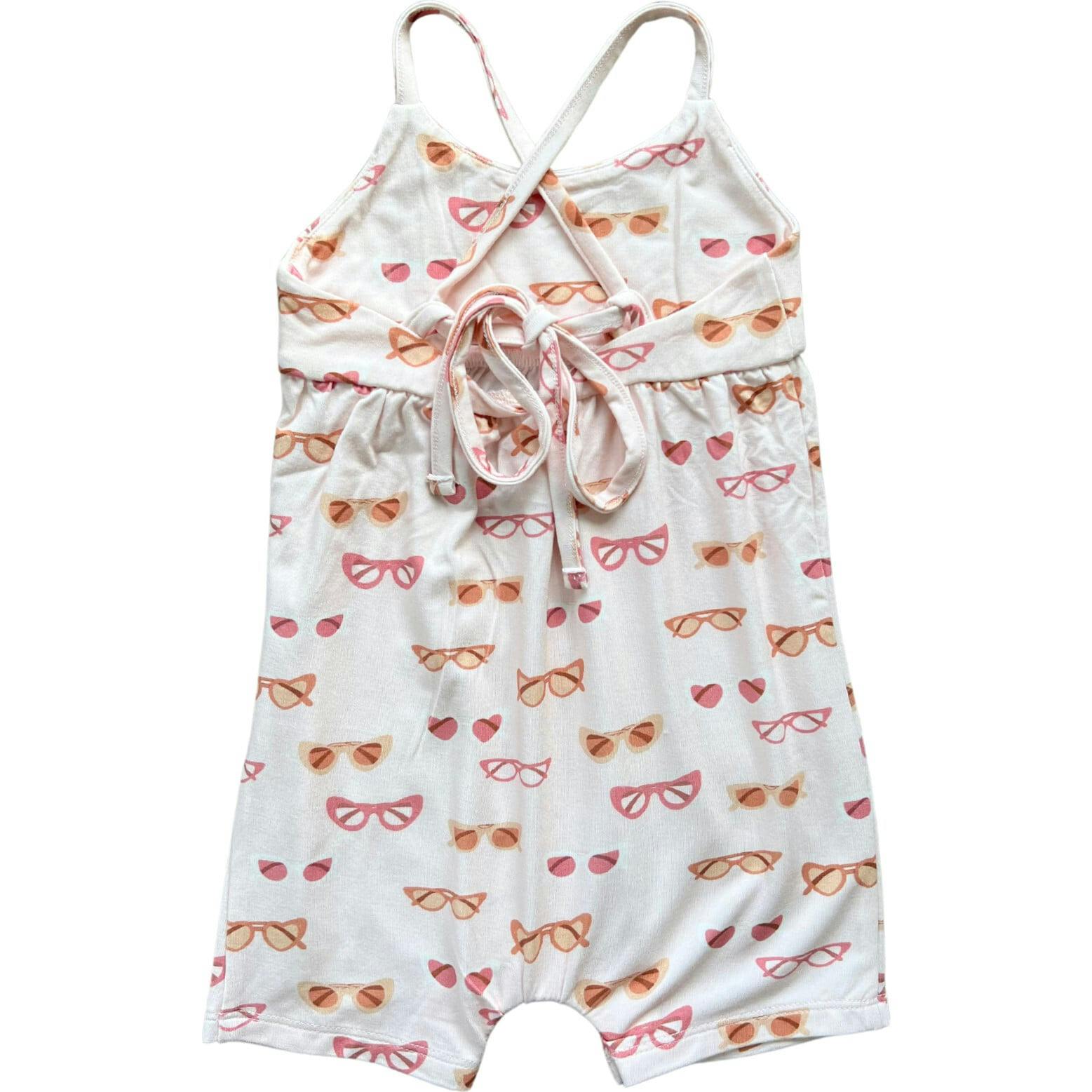 Girl's Tie-Back Romper Retro Shades