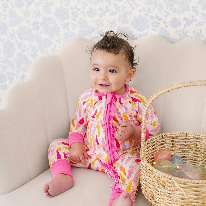 Girly Carrots Bamboo Ruffle Romper