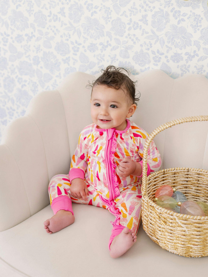 Girly Carrots Bamboo Ruffle Romper