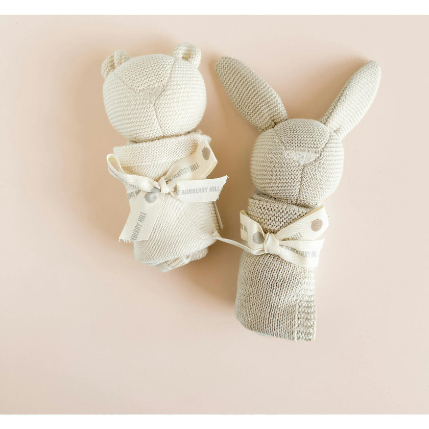 Organic Cotton Bear Lovey, Cream