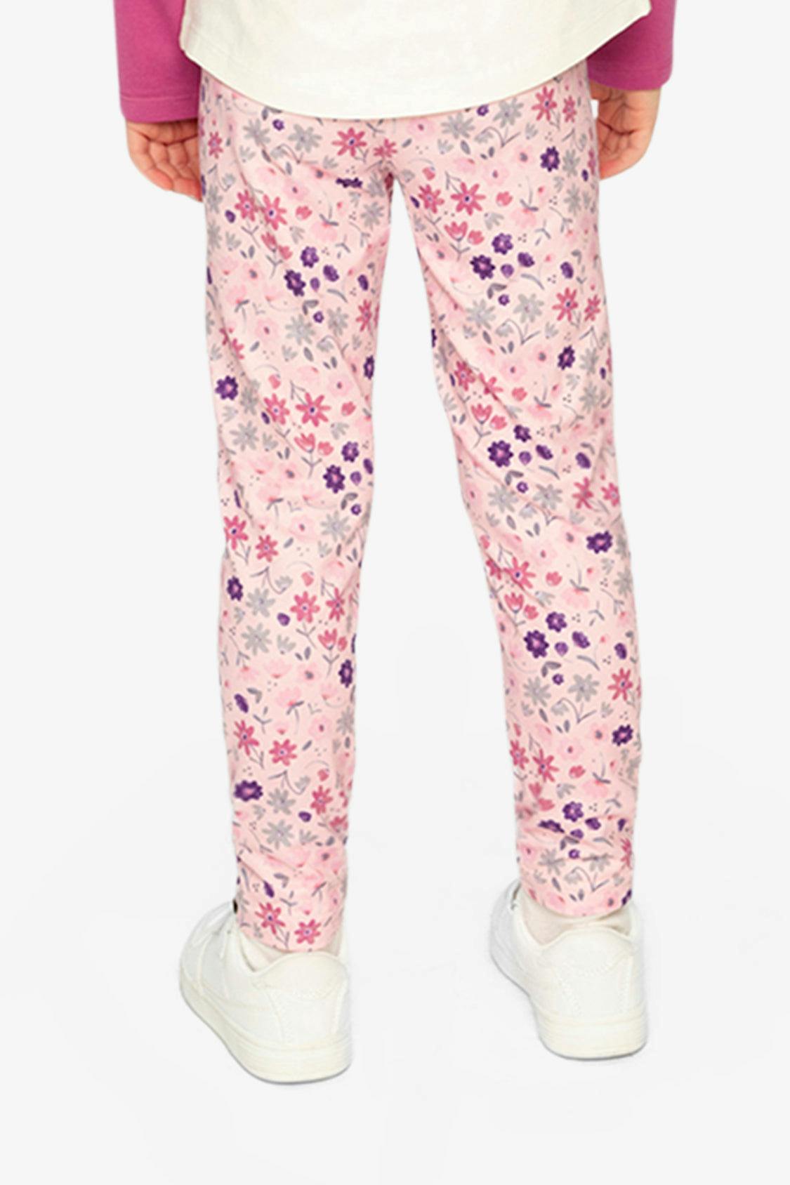 Printed Leggings Pink Printed Daisies