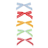Multicolor Ric Rac Clip-On Bow Set (5 count)