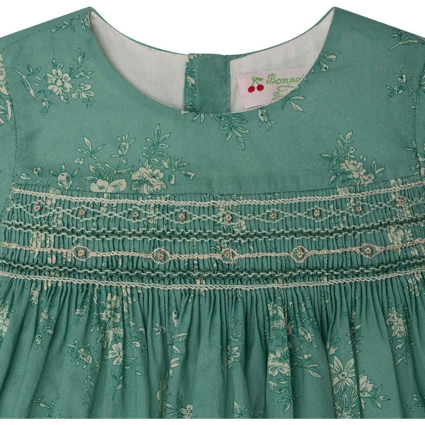 BONPOINT Maruska Baby Dress & Bloomers - Emerald