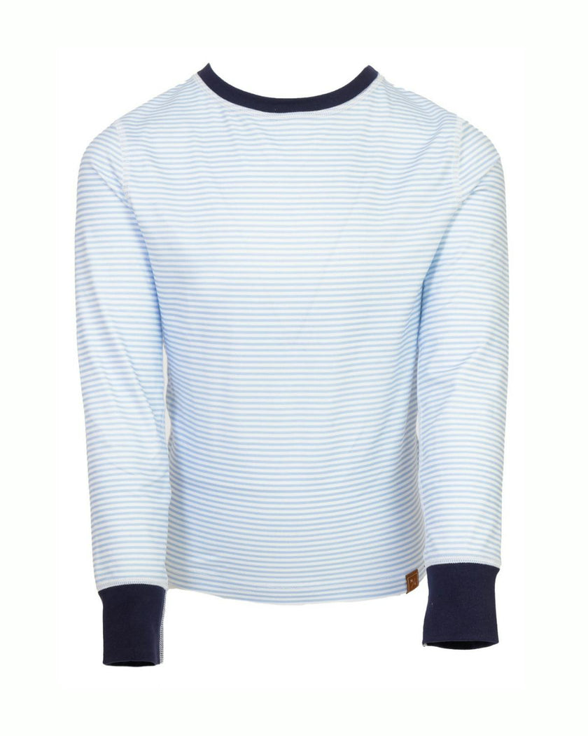 Kids Base Layer Set in Sky Blue Stripes