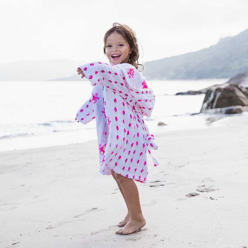 Certified Organic Muslin Reversible Bath Robe