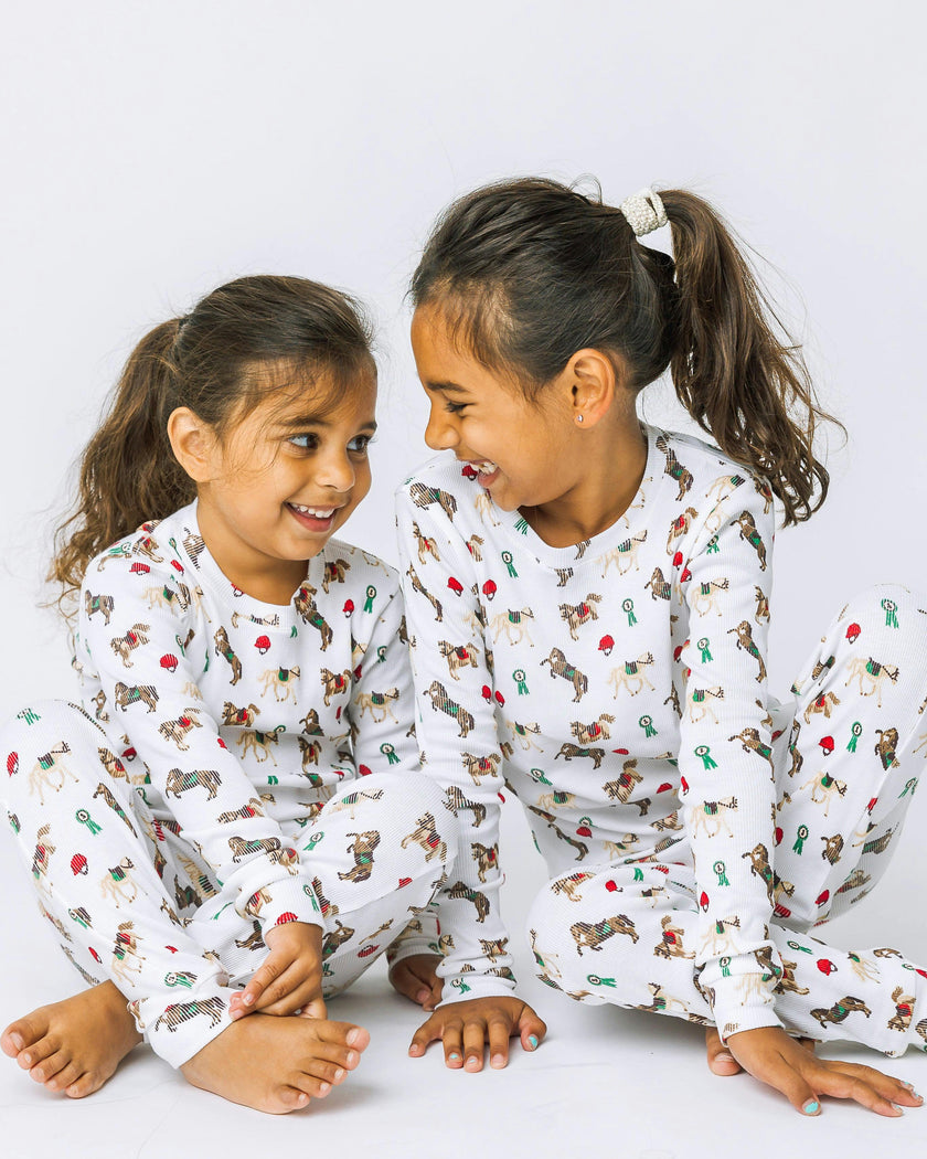 The Organic Long Sleeve Pajama Set [Riding Ponies]