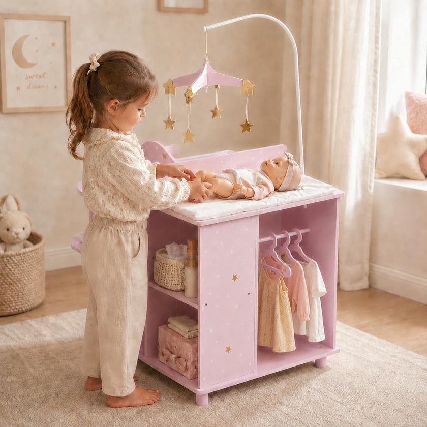 Olivia's Little World Twinkle Stars 4-in-1 Baby Doll Nursery & Changing Station