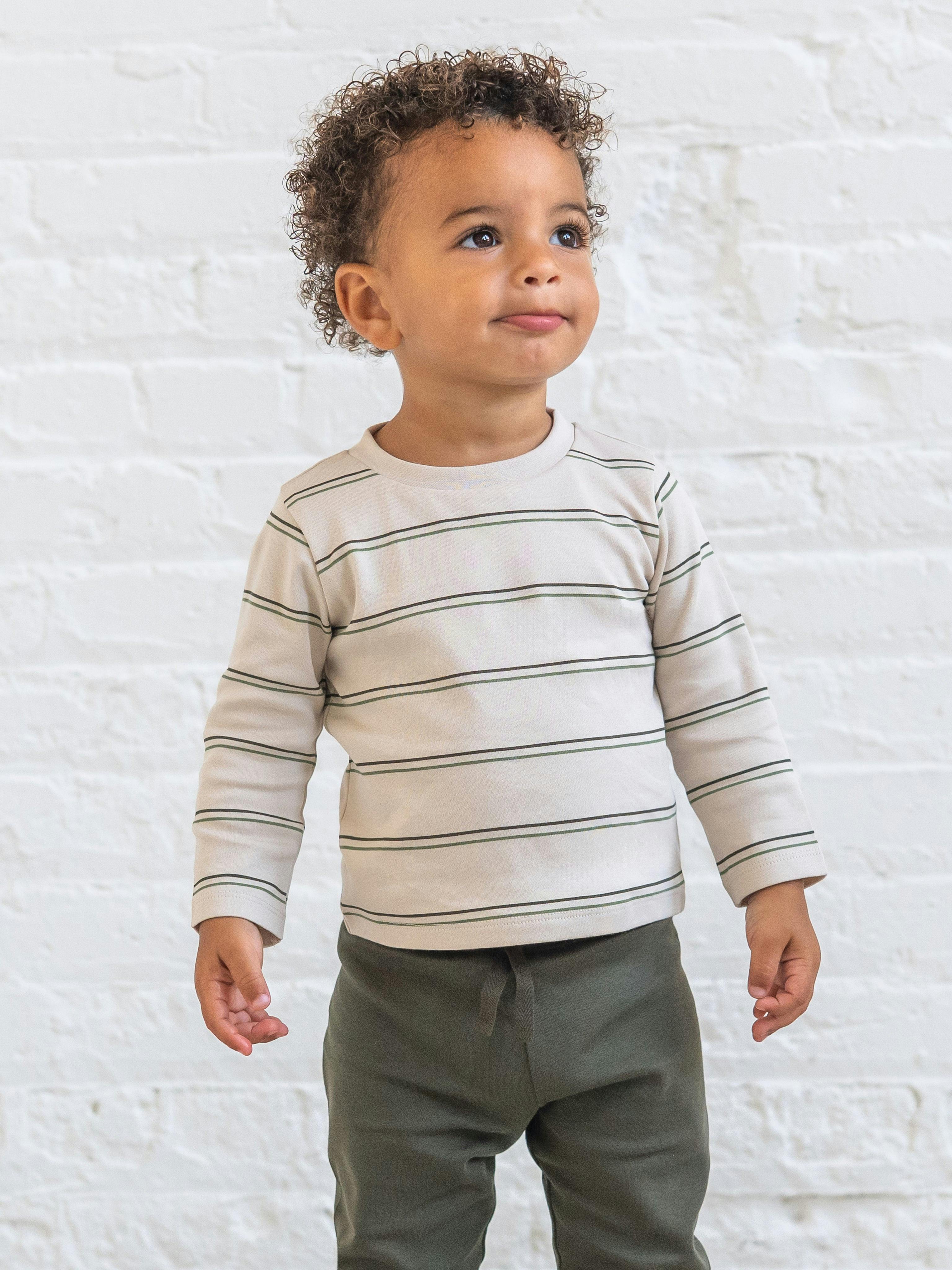 Turk Long Sleeve Crew - Oak Stripe