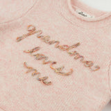 "grandma loves me" Heather Roll-Edge Pullover