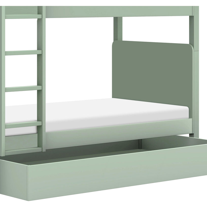 Universal Twin Storage Trundle Bed in Light Sage
