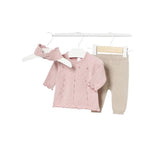 Newborn Girl 3 Piece Knit Set