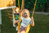 Forest - Modern Backyard Outdoor Swing Set 2 Swings And Trapeze Bar