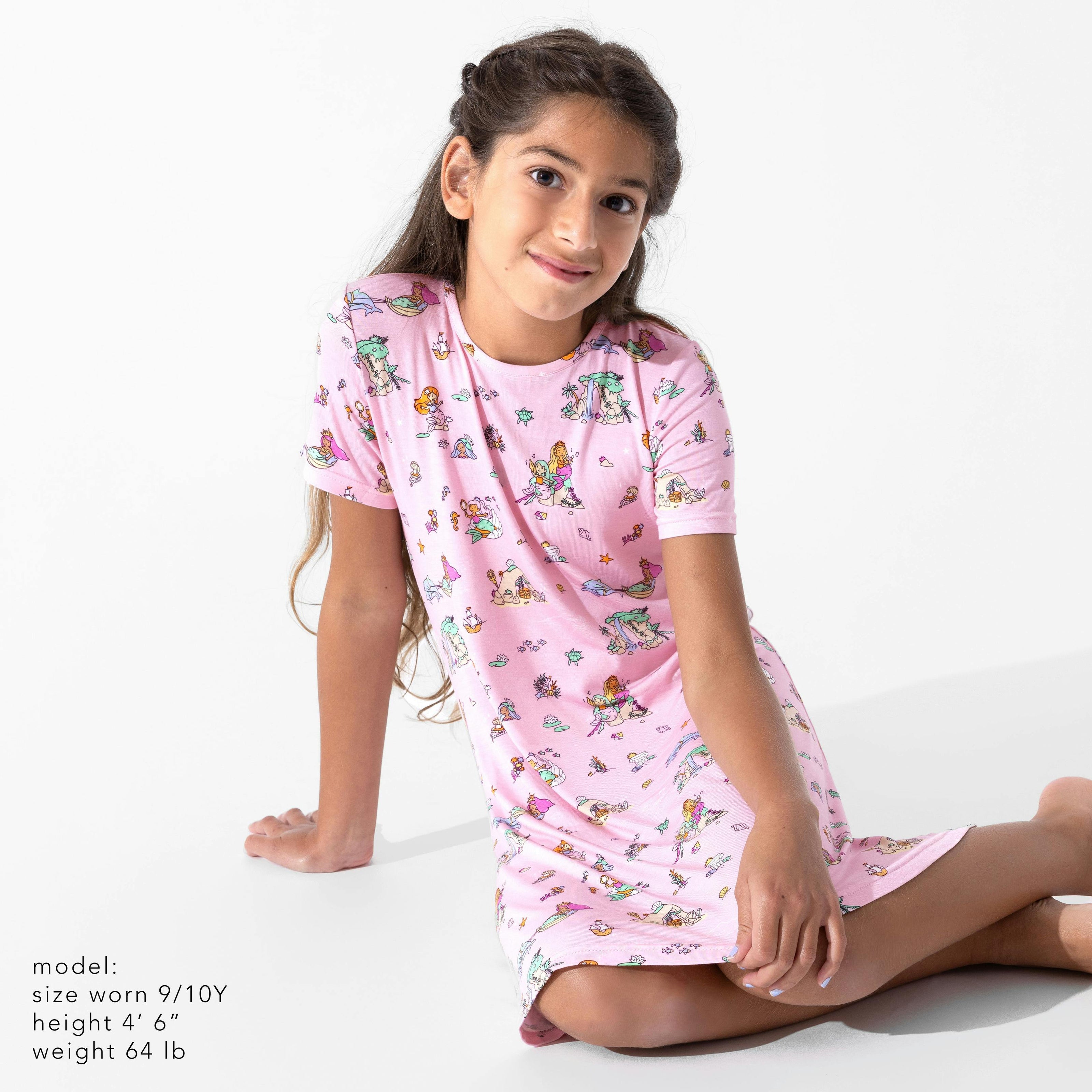 Mermaid Lagoon Bamboo Girls' Short Sleeve Dress