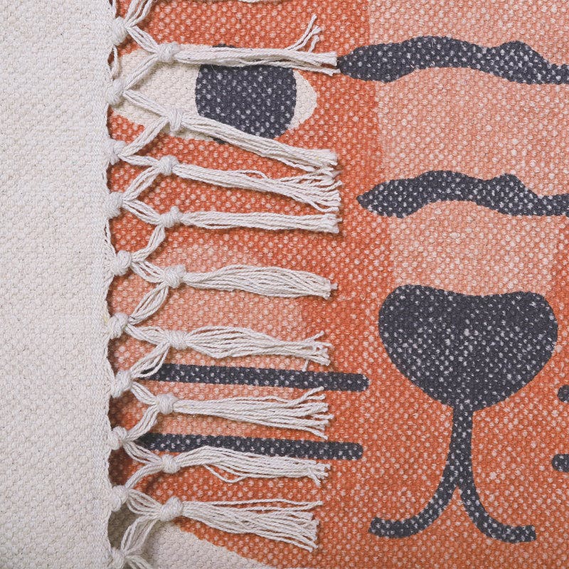 Hand-Woven Braided Tassel Rectangular Rug