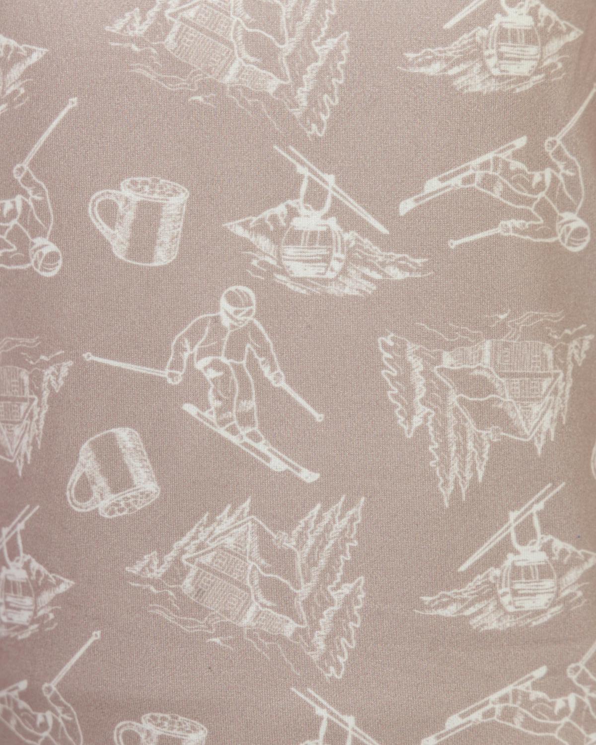 Kids Base Layer Set in Soft Brown Toile