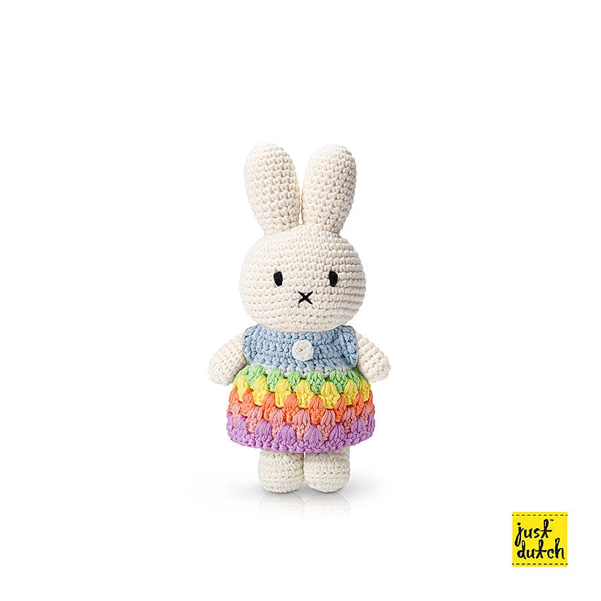 Miffy In Her Pastel Rainbow Dress Crochet Doll