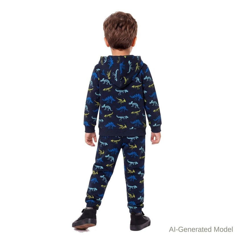 Kids (2-4) French Terry Hoodie & Jogger Set | Dino Adventure