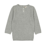 Tiny Tiles Knit Henley Collar Crew Fit Sweater