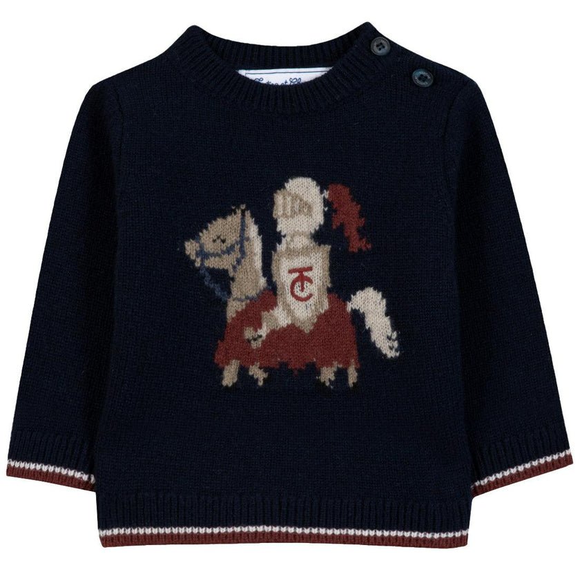TARTINE ET CHOCOLAT Shining Armor Baby Sweater - Marine