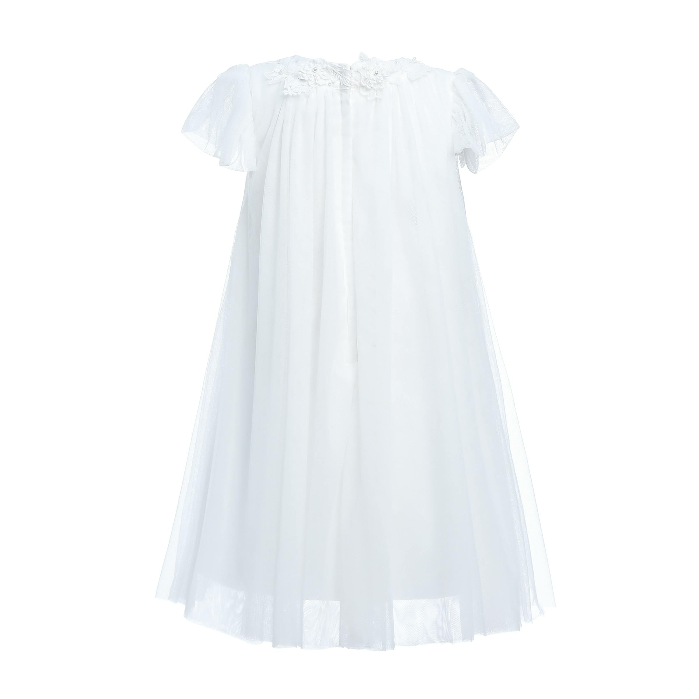 White Flower Accent Constance Dress