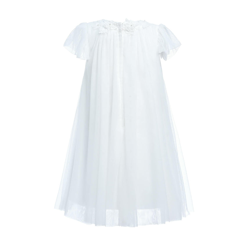 White Flower Accent Constance Dress
