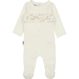 Floral Ruffle Front Long Sleeve Footie