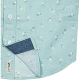 Linen Short Sleeve Button Down Shirt, Blue