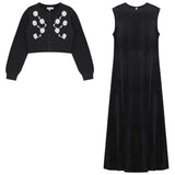 Knit Cardigan & Slinky Velour Robe Set