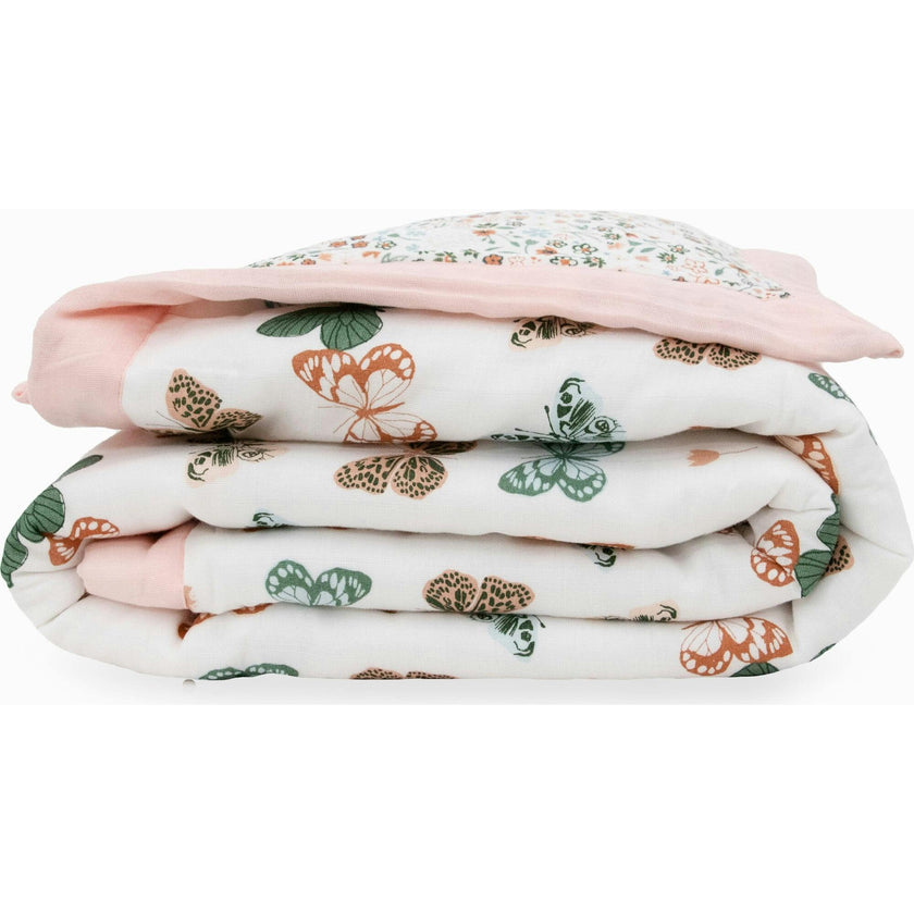 Cotton Muslin Toddler Comforter - Butterflies