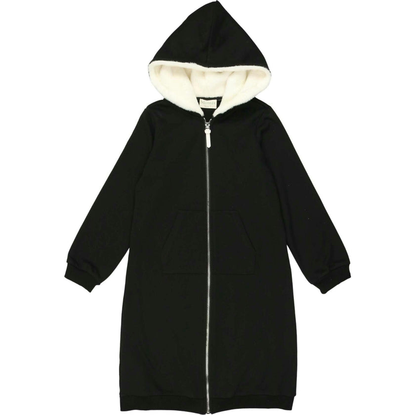Zip Faux Fur Hoodie Dress