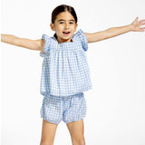girls oasis blue gingham bloomer set