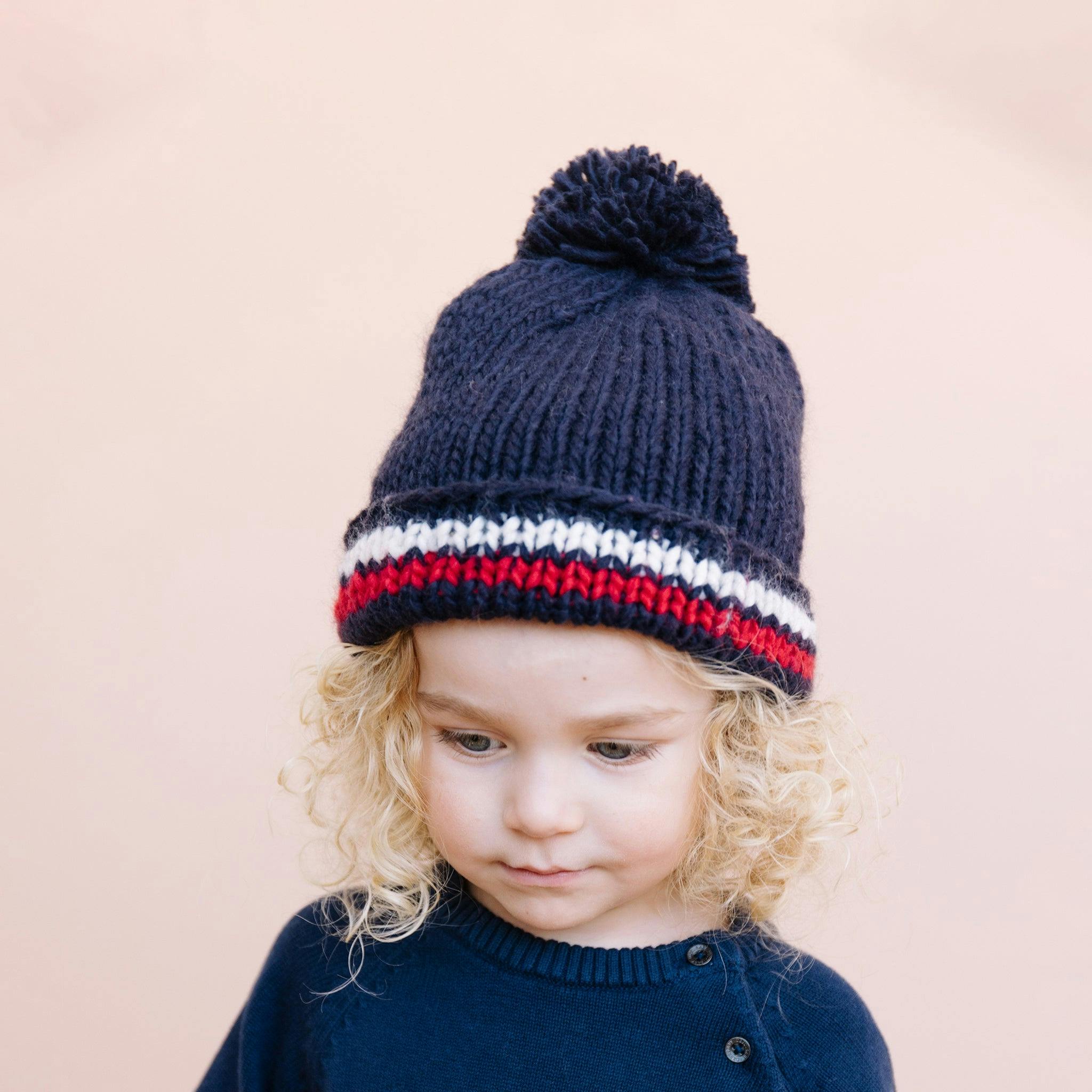 Ski Stripe Hat - Navy