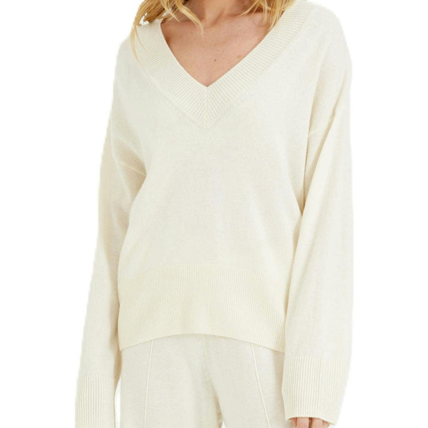 V Neck Wool Cashmere Slouchy Lightweight Sweater
