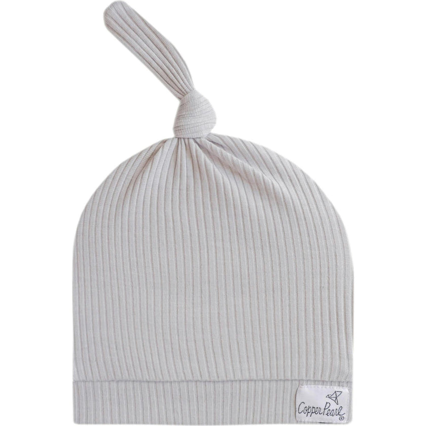 Ash Rib Knit Top Knot Hat
