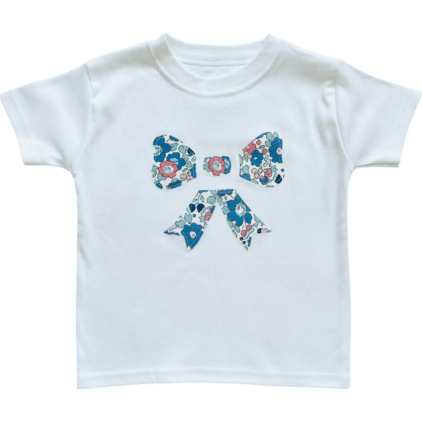 Liberty of London Childrens Bow Design White Short Sleeve T-Shirt, White