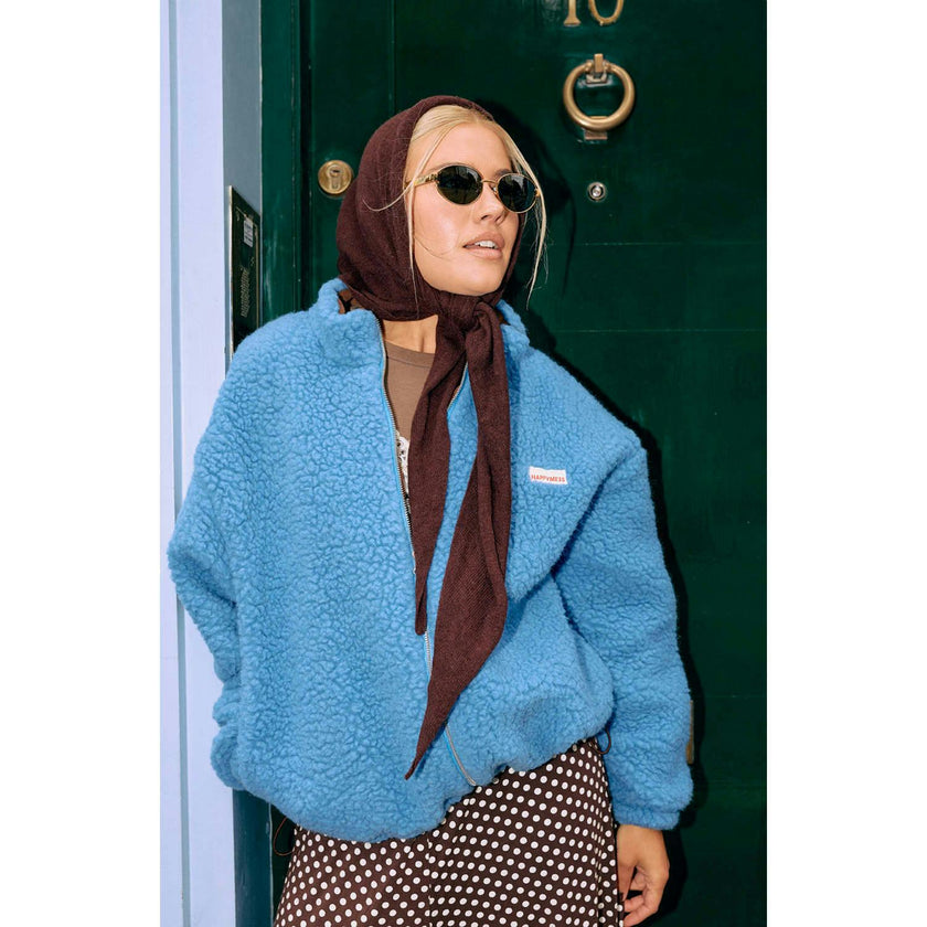 adult wool bomber jacket - ice blue