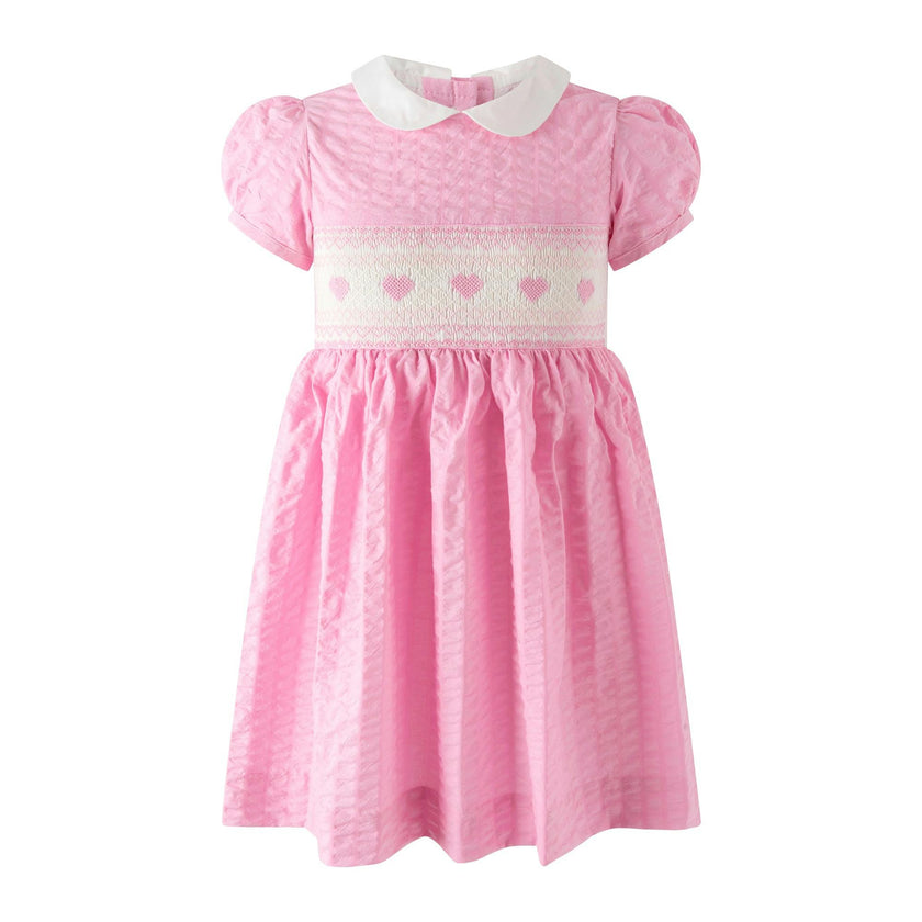 Seersucker Heart Smocked Dress