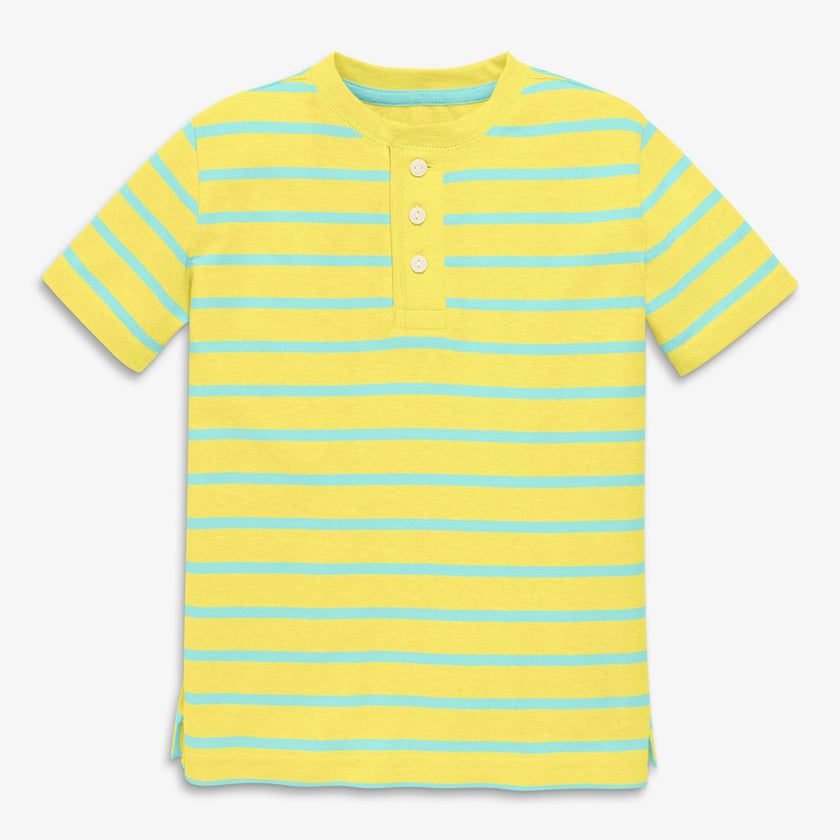 Kids heathered henley tee in stripe