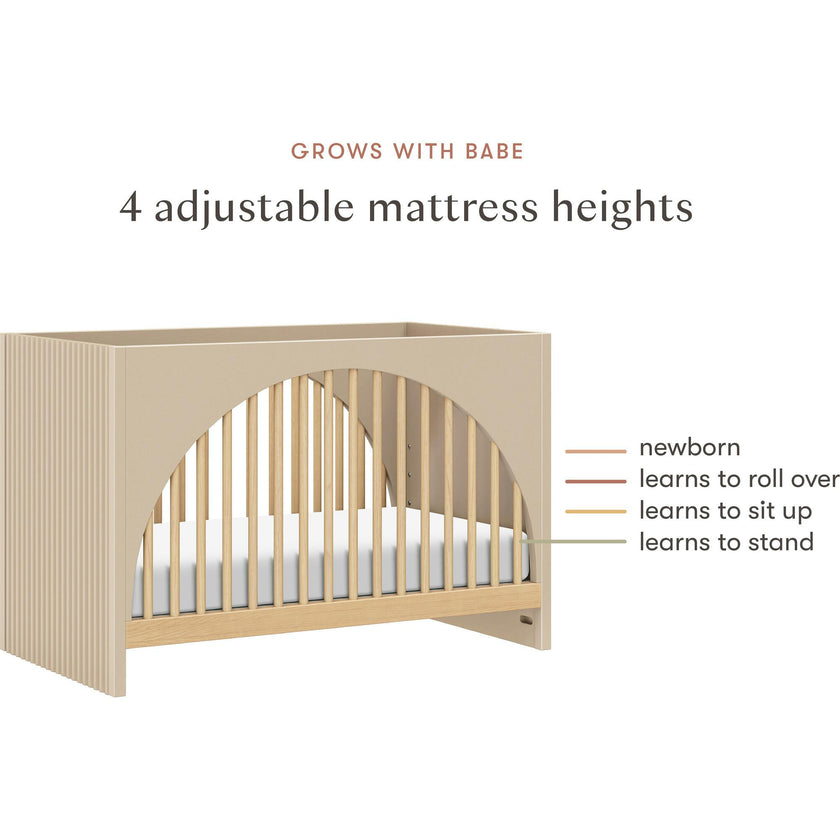 Moab 3-in-1 Convertible Crib in Taupe / Ash