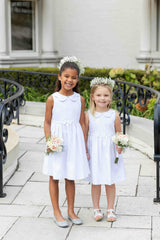 White Pique Flower Dress