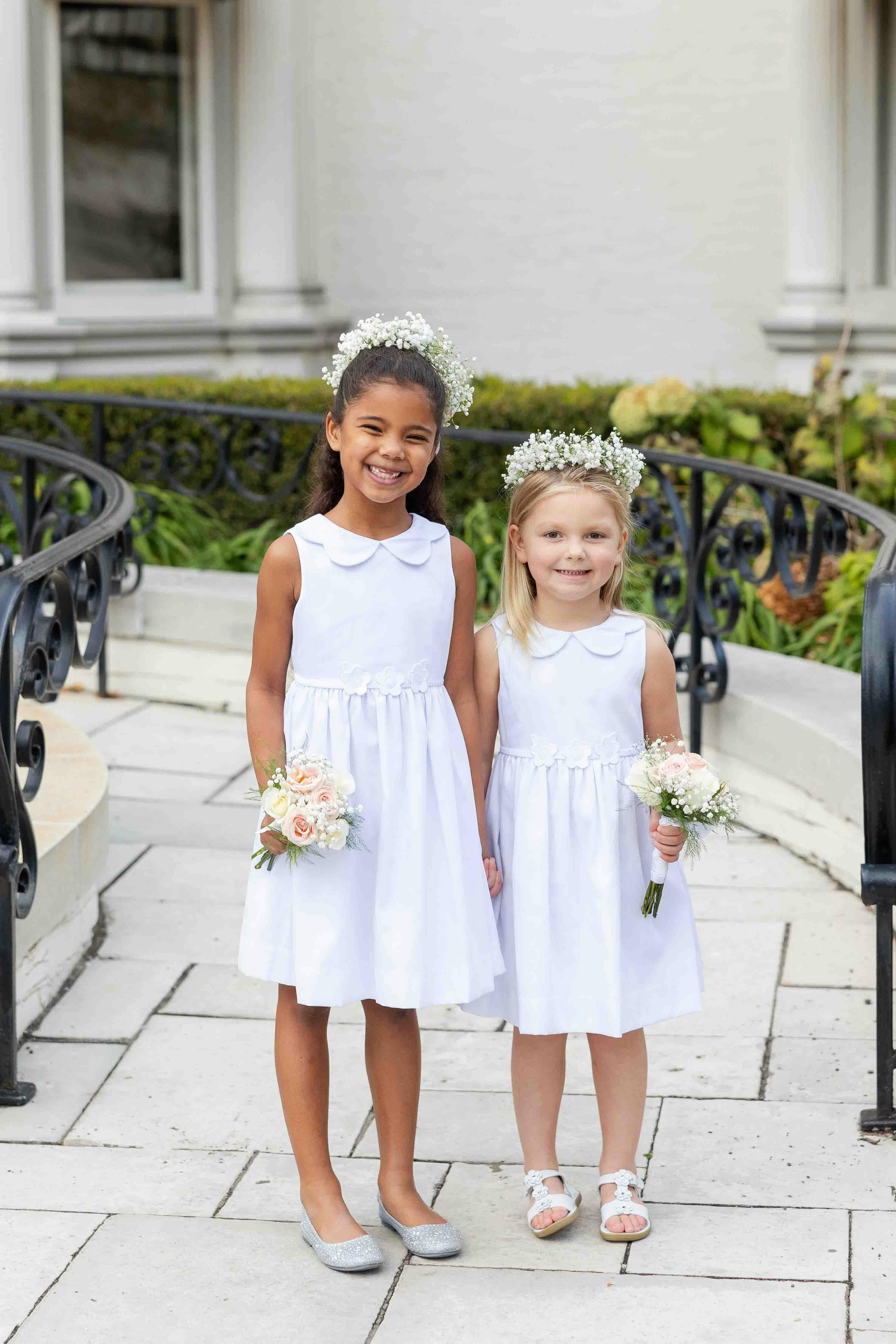 White Pique Flower Dress