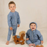 Boys Vertical Cable Knit Set Powder Blue