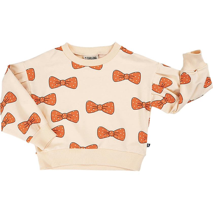 Bow Graphic Print Crew Neck Long Sleeve Sweatshirt