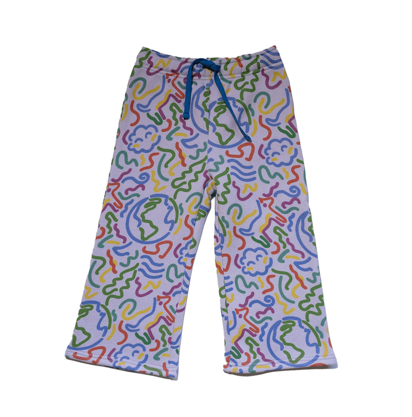 Riley Printed Drawstring Fleece Pant