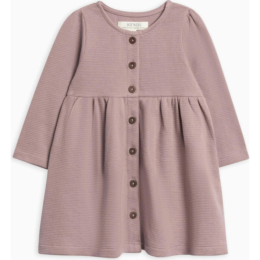 Arden Waffle Knit Button Front Dress