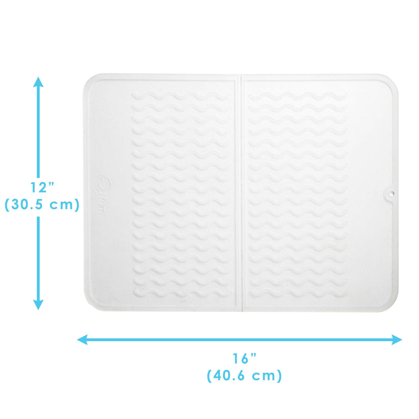 PopYum Silicone Drying Mat (12x16 in, 30x40 cm), Clear-Frosted