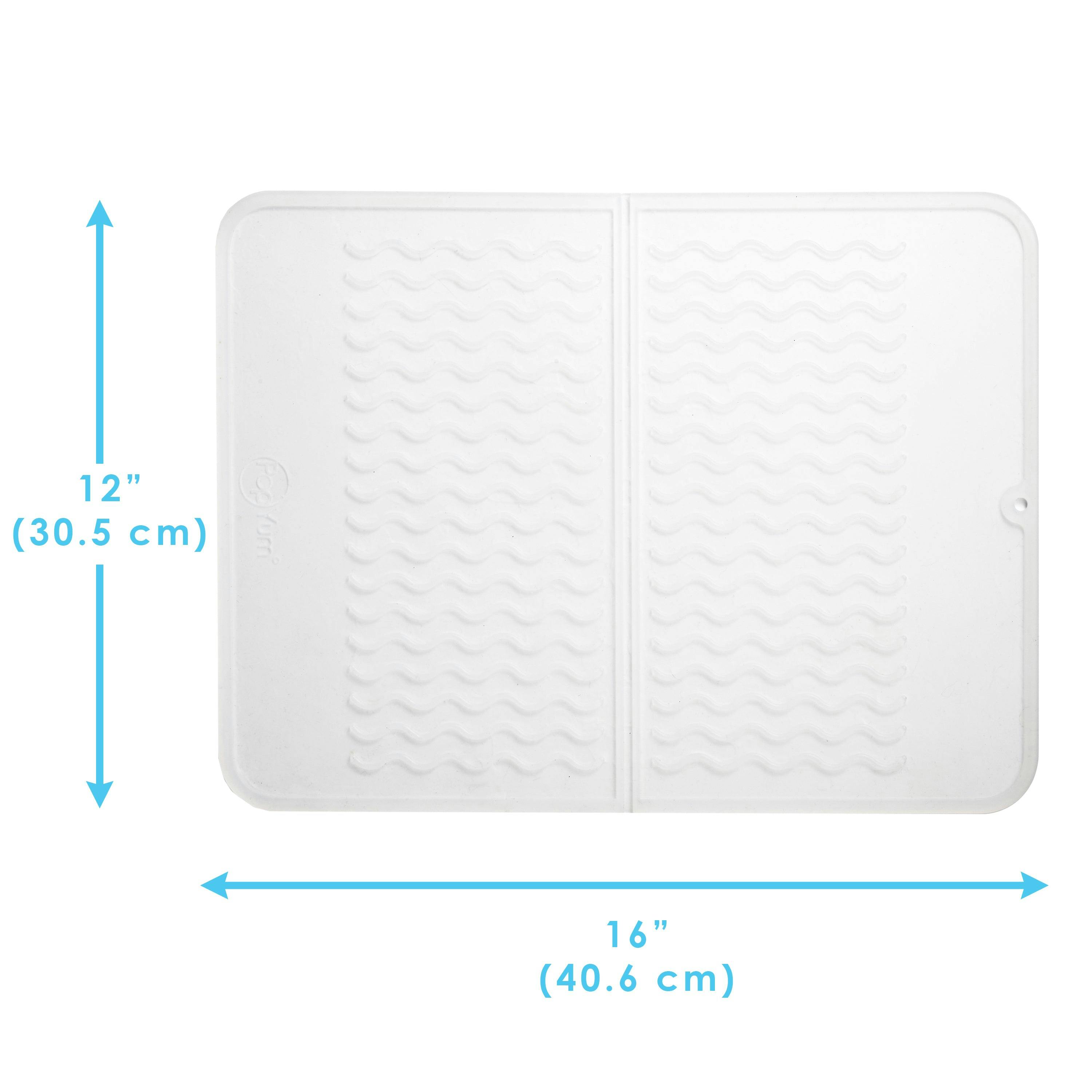 PopYum Silicone Drying Mat (12x16 in, 30x40 cm), Clear-Frosted