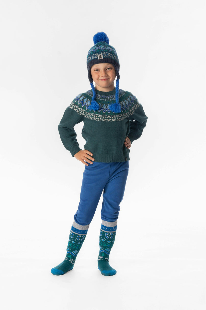 Knit Sweater With Nordic Jacquard Dark Green